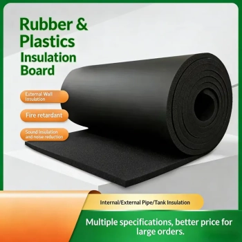 BW-002 B1 Grade Self-Adhesive Aluminum Foil Rubber Plastic Insulation Board for Central Air Pipe Soundproof & Heat Insulation