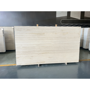 DCT020 Factory Price Beige Striped Antique Travertine Slabs | Project Grade Natural Travertine for Commercial Buildings